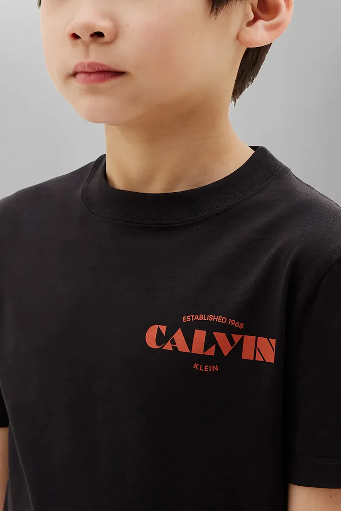 CALVIN KLEIN JEANS тениска за деца от памук черна LVCKTJA40B