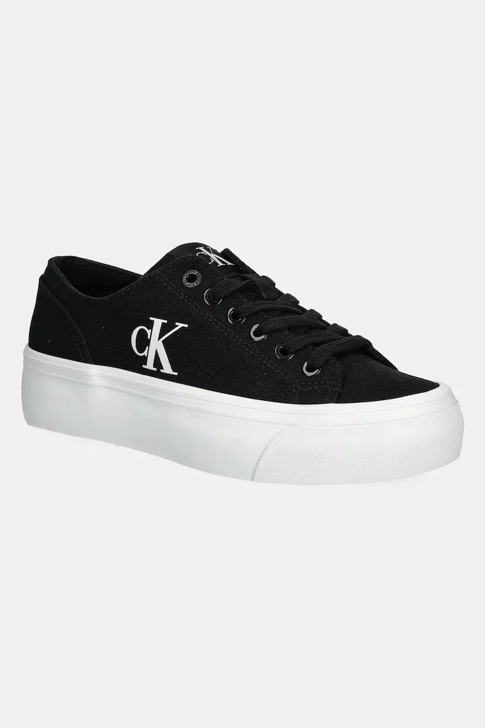CALVIN KLEIN JEANS VULC FLATFORM LOW CV MG ниски кецове дамски черни ниски YW0YW01763