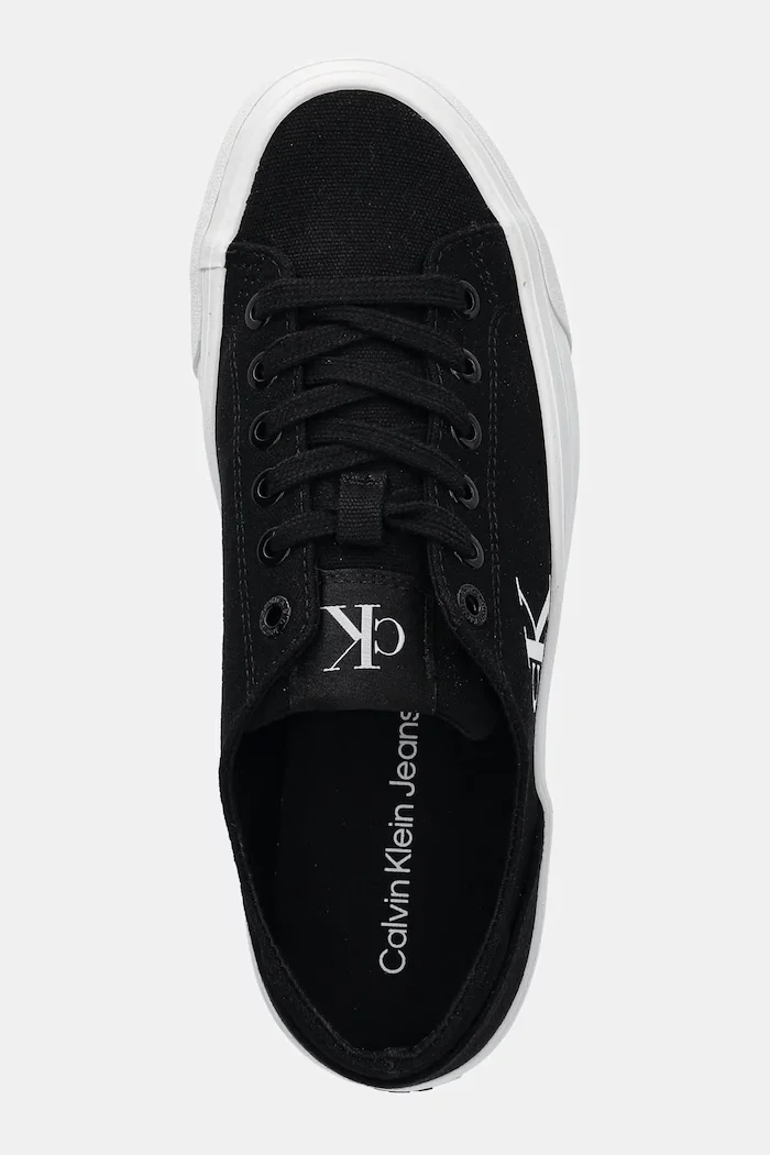 CALVIN KLEIN JEANS VULC FLATFORM LOW CV MG ниски кецове дамски черни ниски YW0YW01763