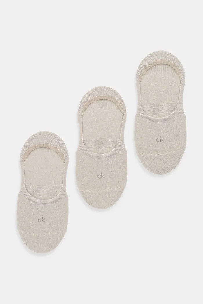 CALVIN KLEIN Къси чорапи (3 чифта) в бежово 701234370