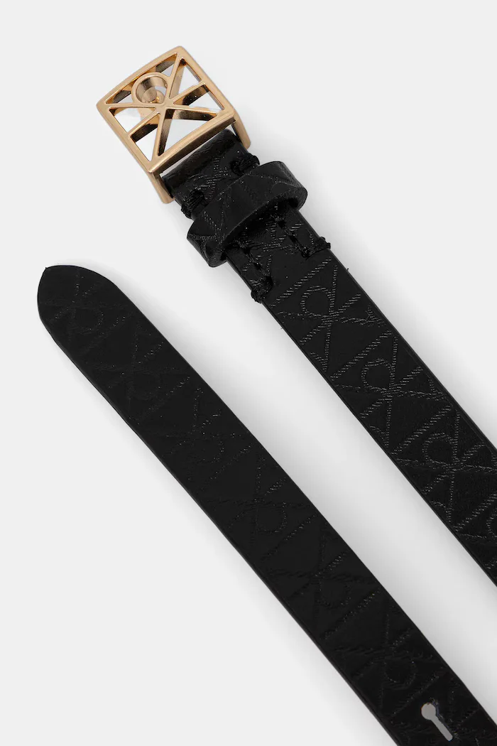 CALVIN KLEIN колан дамски от имитация на кожа черен LV04F7048G