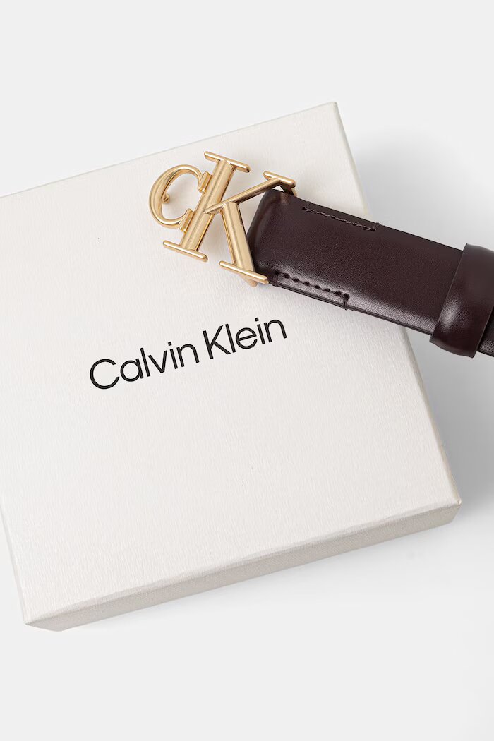CALVIN KLEIN колан дамски от кожа бордо LV04F7074G