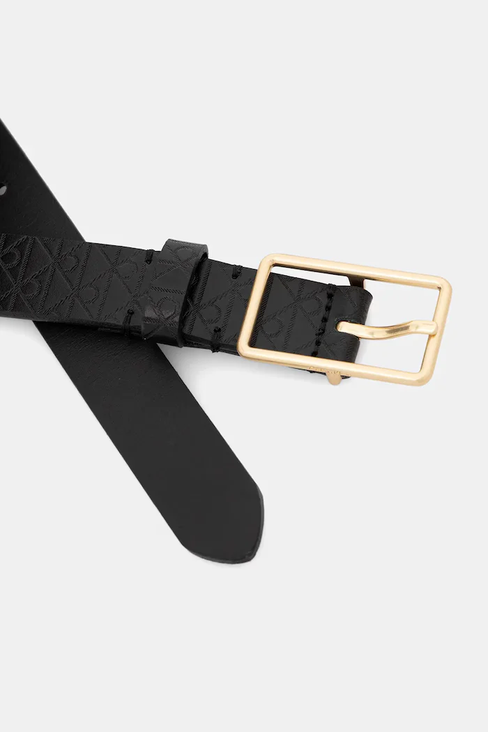 CALVIN KLEIN колан дамски от кожа черен LV04F7049G