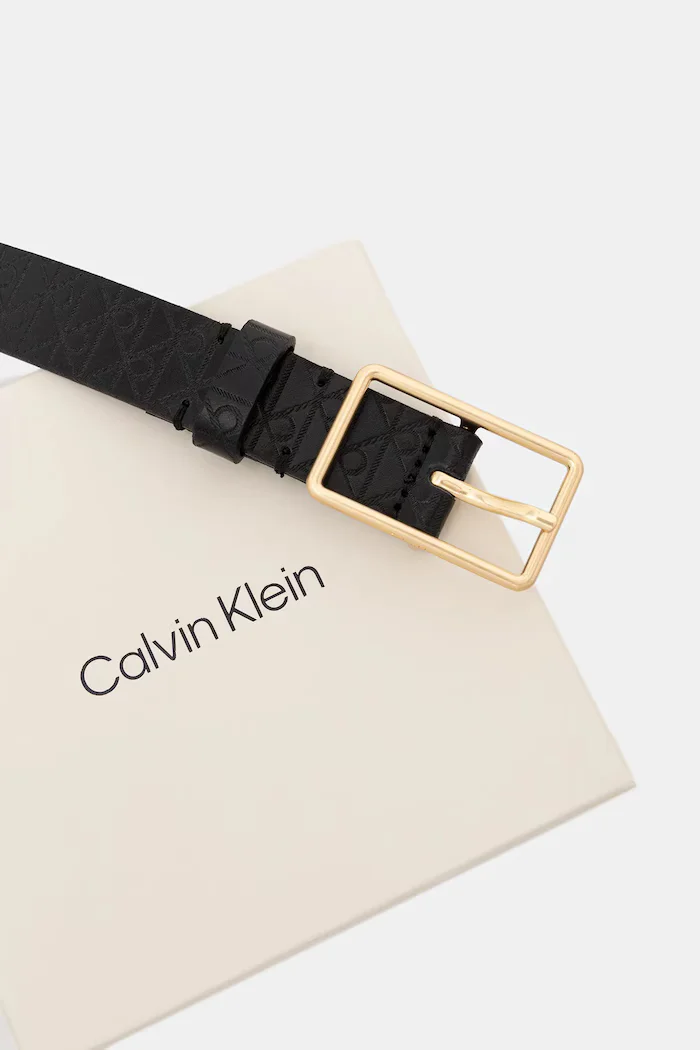 CALVIN KLEIN колан дамски от кожа черен LV04F7049G
