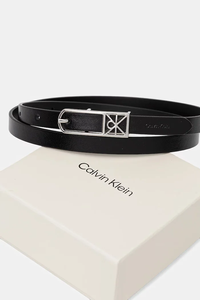 CALVIN KLEIN колан дамски от кожа черен LV04F7057G