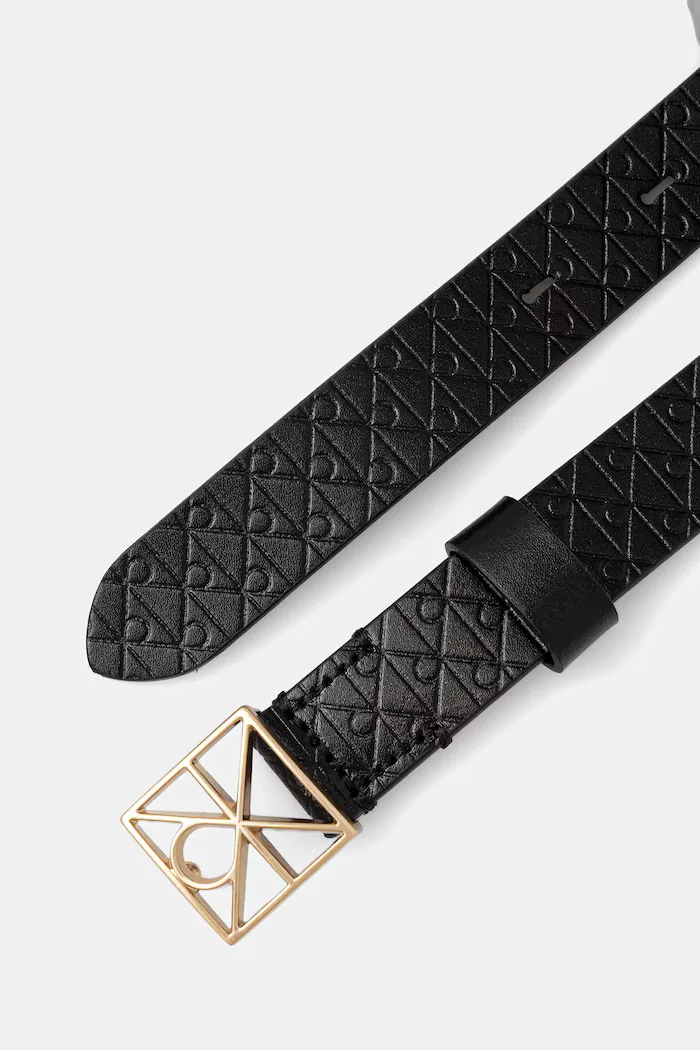 CALVIN KLEIN колан дамски от кожа черен LV04F7063G