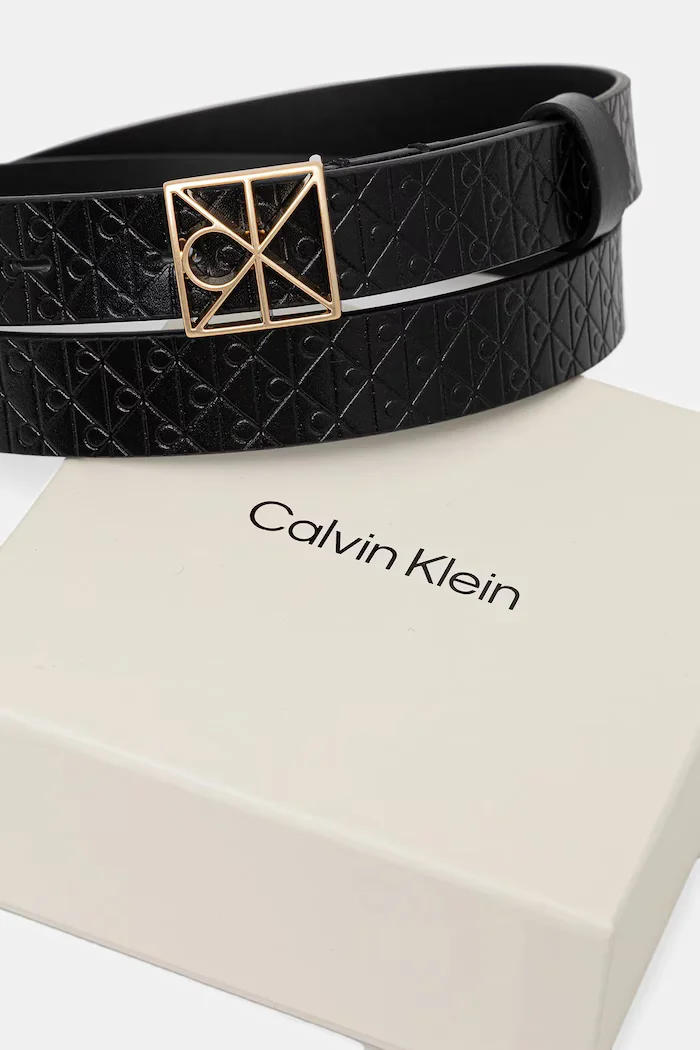 CALVIN KLEIN колан дамски от кожа черен LV04F7063G