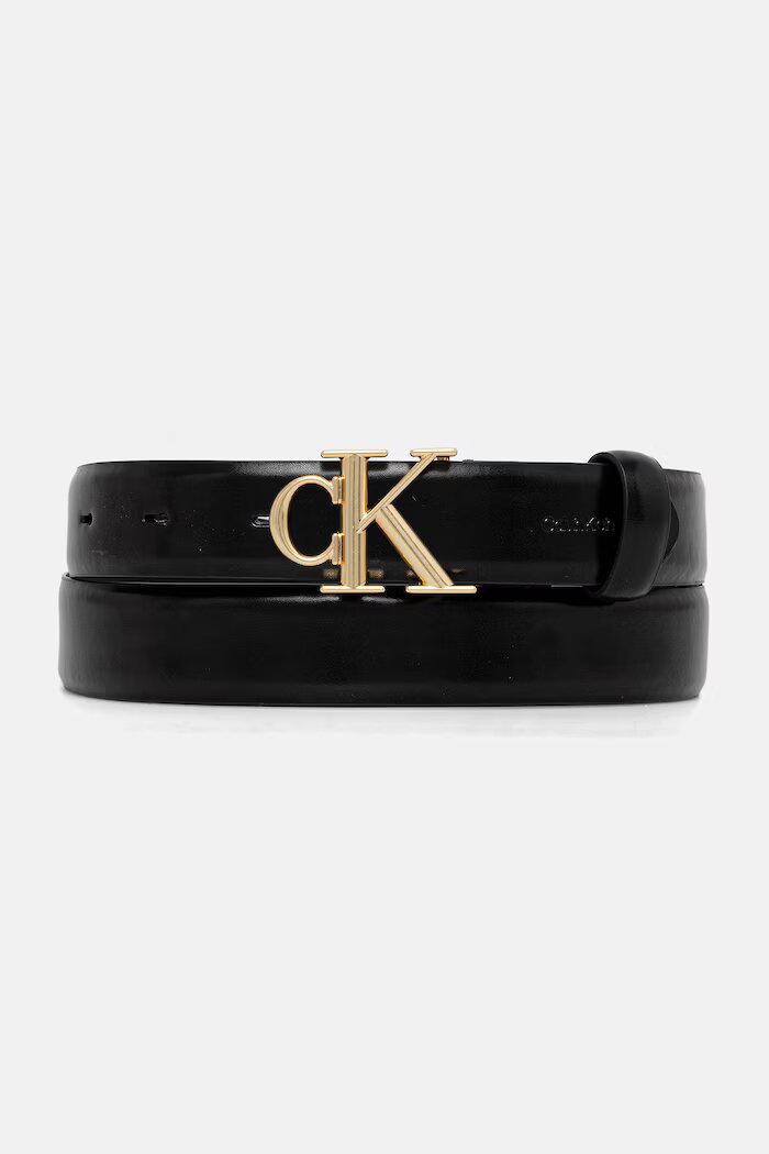 CALVIN KLEIN колан дамски от кожа черен LV04F7074G