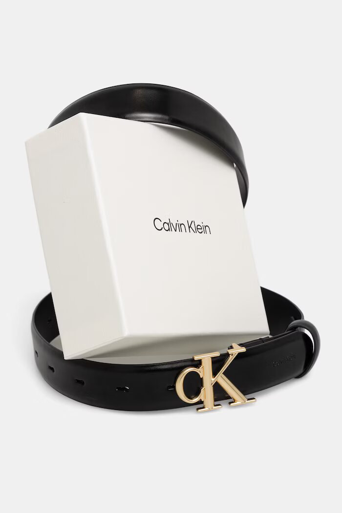 CALVIN KLEIN колан дамски от кожа черен LV04F7074G
