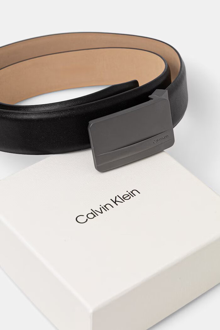 CALVIN KLEIN колан мъжки от кожа черен LV04D7149G