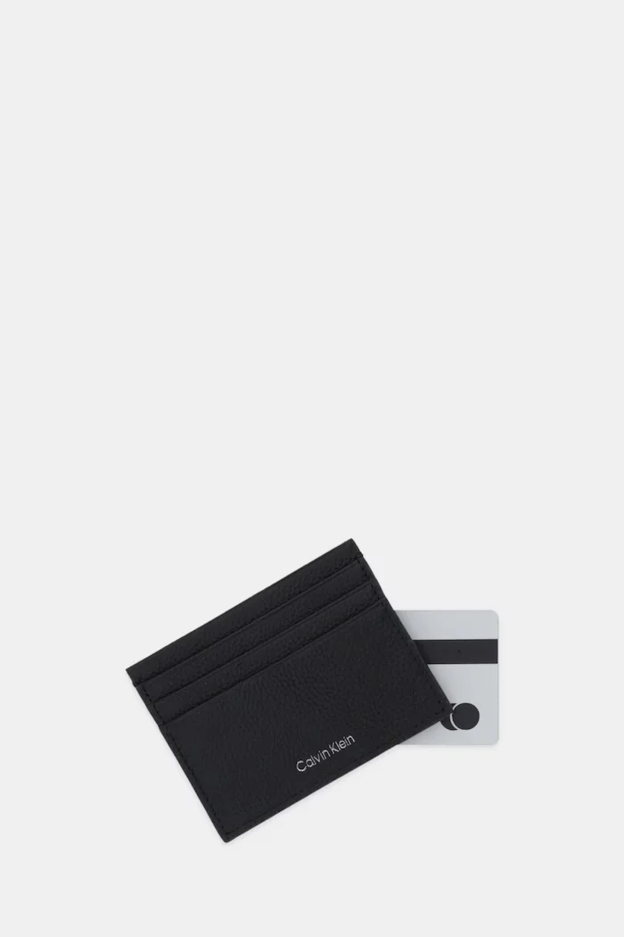 CALVIN KLEIN Кожен калъф за карти в черно LV04D1060G