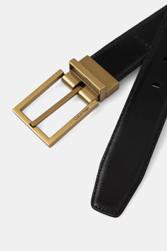 CALVIN KLEIN Кожен колан с две лица мъжки в черно LV04D7052G