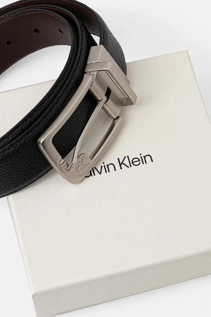 CALVIN KLEIN Кожен колан с две лица мъжки в черно LV04D7057G