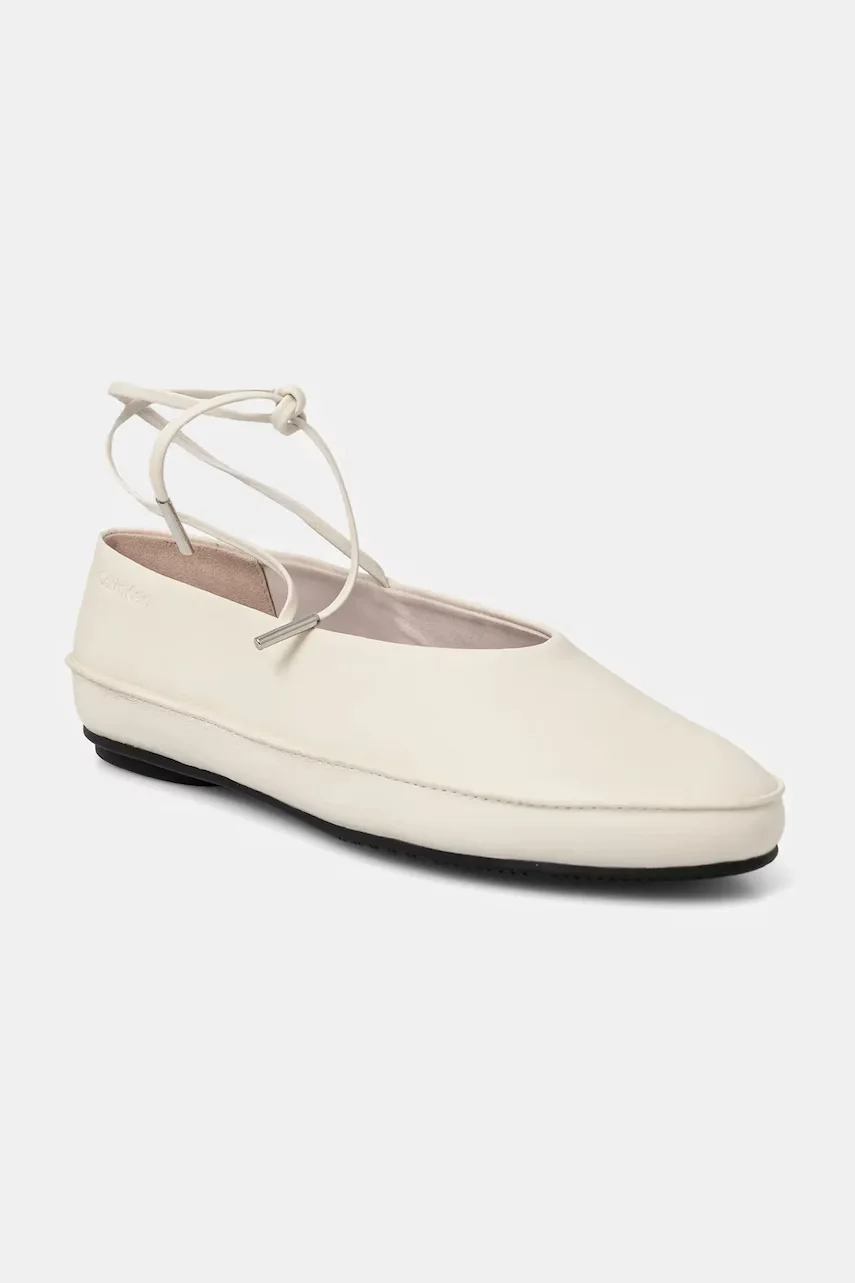 CALVIN KLEIN Кожени балеринки BALLERINA MARY JANE STRAP LTH