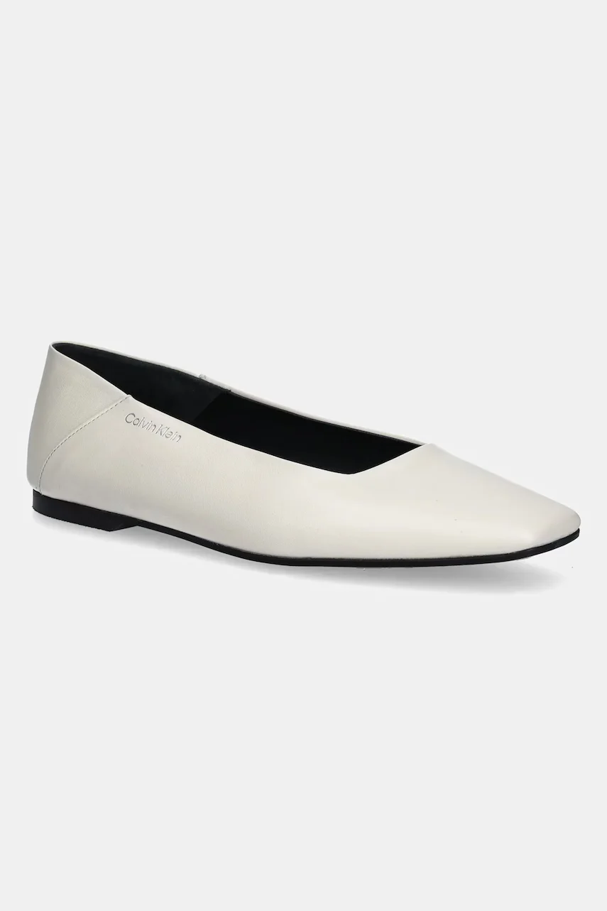CALVIN KLEIN Кожени балеринки FLAT BALLERINA - LTH