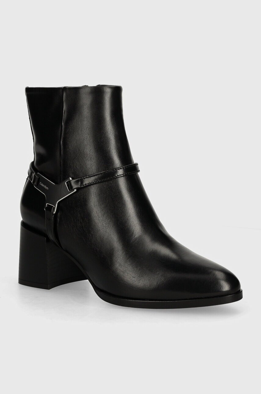 CALVIN KLEIN Кожени боти ANKLE BOOT 55 W/HW LTH