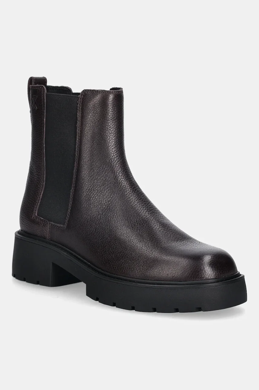 CALVIN KLEIN Кожени боти челси CHUNKY CHELSEA BOOT LTH