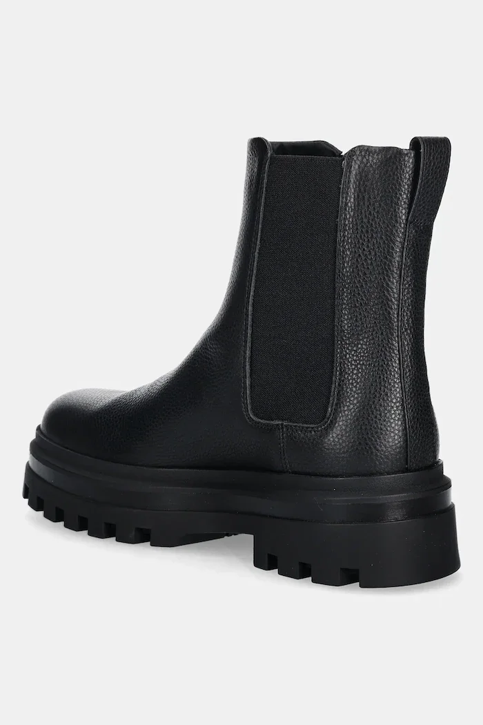 CALVIN KLEIN Кожени боти челси LUGGED CHELSEA BOOT HIGH LTH мъжки в черно YM0YM01334