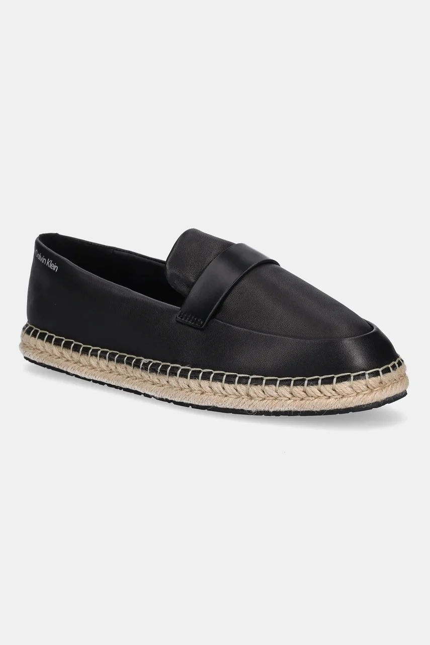 CALVIN KLEIN Кожени еспадрили ESPADRILLE W/CK HW - LTH