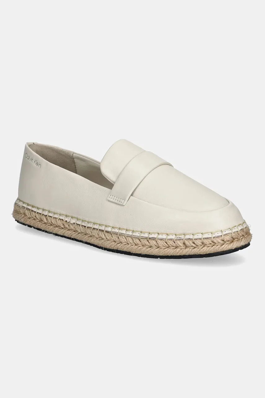 CALVIN KLEIN Кожени еспадрили ESPADRILLE W/CK HW - LTH