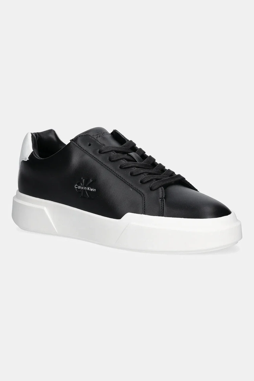 CALVIN KLEIN Кожени маратонки CHUNKY CUPSOLE LACEUP LTH
