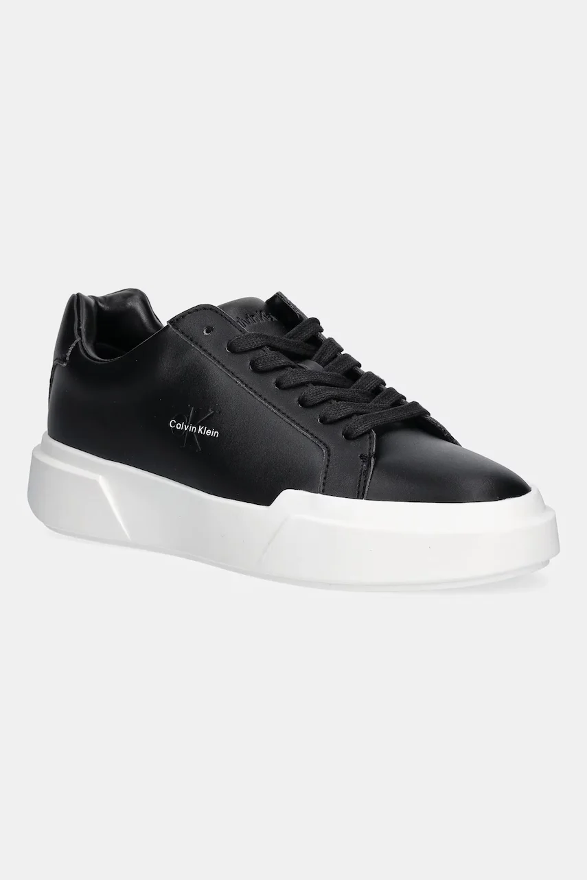 CALVIN KLEIN Кожени маратонки CHUNKY CUPSOLE LACEUP LTH