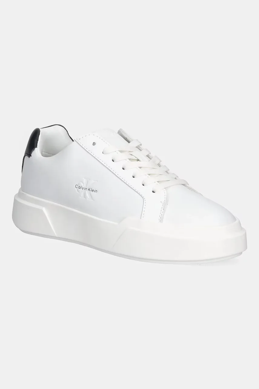 CALVIN KLEIN Кожени маратонки CHUNKY CUPSOLE LACEUP LTH