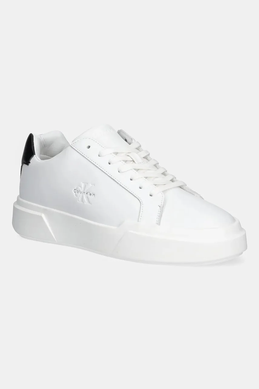 CALVIN KLEIN Кожени маратонки CHUNKY CUPSOLE LACEUP LTH