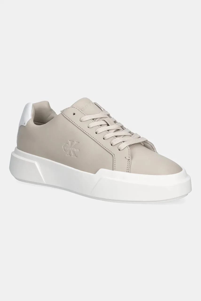 CALVIN KLEIN Кожени маратонки CHUNKY CUPSOLE LACEUP LTH