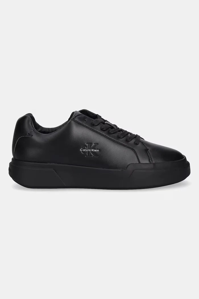 CALVIN KLEIN Кожени маратонки CHUNKY CUPSOLE LACEUP LTH мъжки в черно YM0YM01344