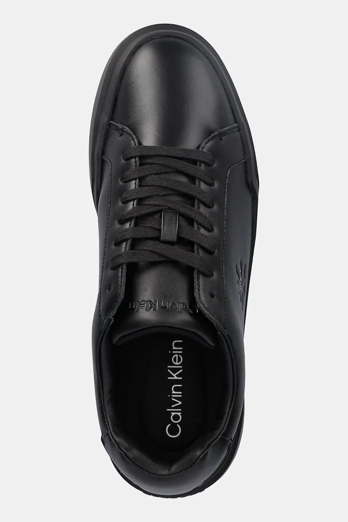 CALVIN KLEIN Кожени маратонки CHUNKY CUPSOLE LACEUP LTH мъжки в черно YM0YM01344