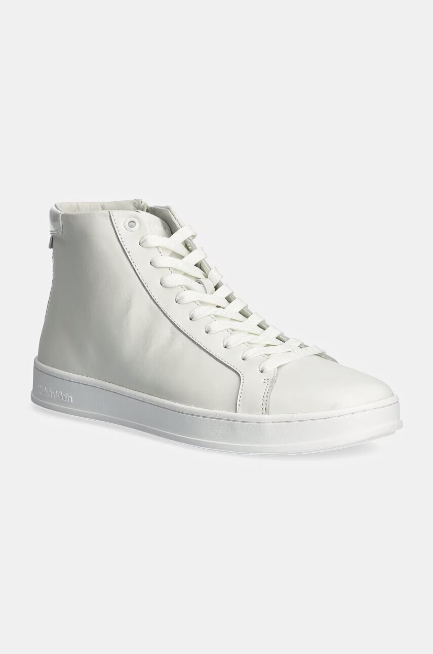 CALVIN KLEIN Кожени маратонки HIGH TOP LACE UP