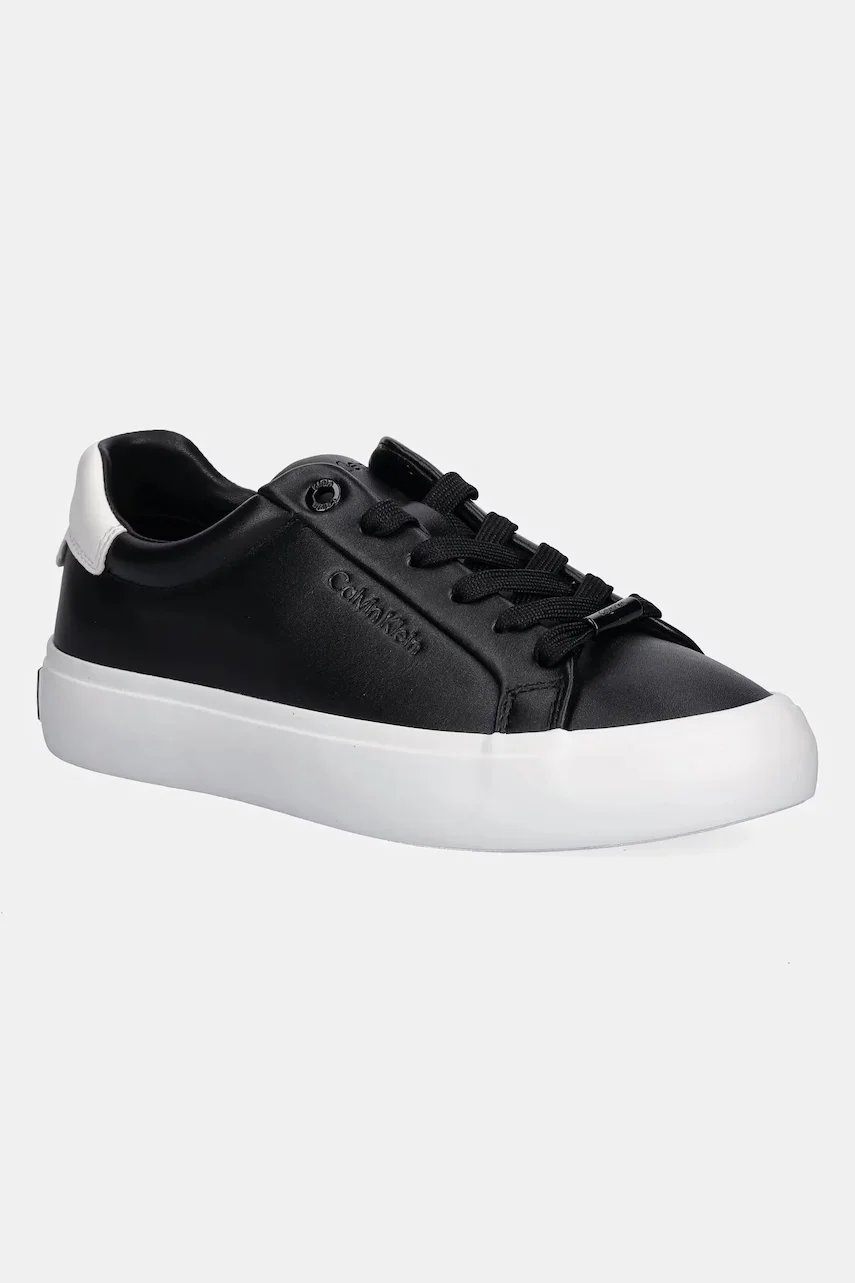 CALVIN KLEIN Кожени маратонки LACE-UP SNEAKER LTH CK