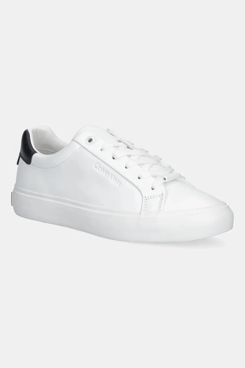 CALVIN KLEIN Кожени маратонки LACE-UP SNEAKER LTH CK