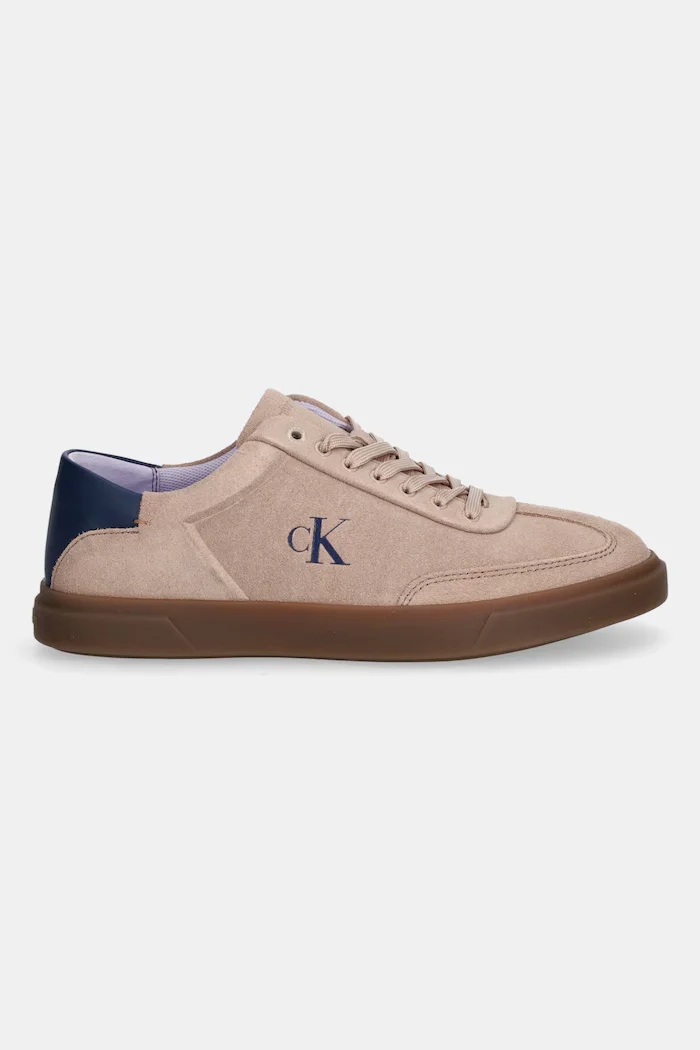 CALVIN KLEIN Кожени маратонки LOW PRO CUPS LACE UP в бежово HW0HW02683