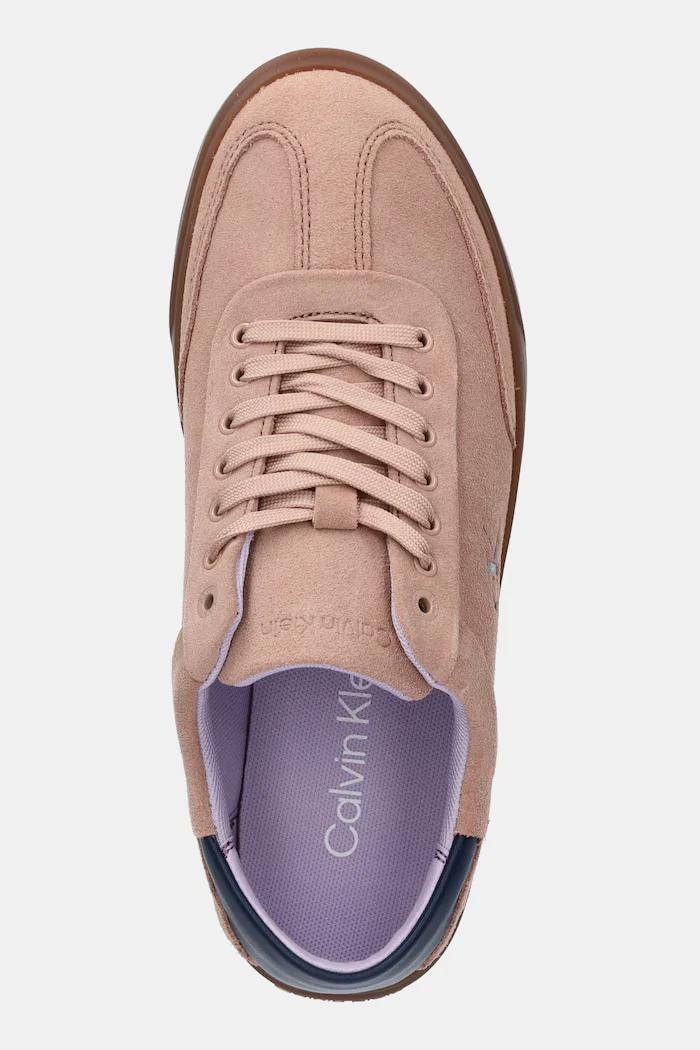 CALVIN KLEIN Кожени маратонки LOW PRO CUPS LACE UP в бежово HW0HW02683