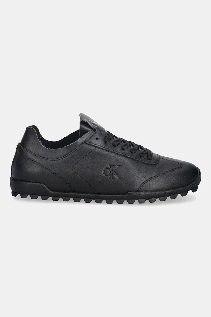 CALVIN KLEIN Кожени маратонки LOW PROFILE RUNNER LTH MG в черно YW0YW02049