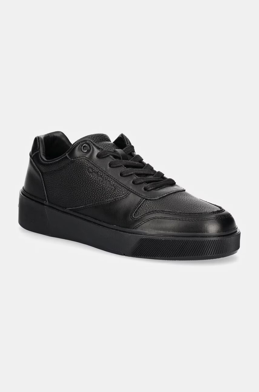 CALVIN KLEIN Кожени маратонки LOW TOP LACE UP BSKT LTH
