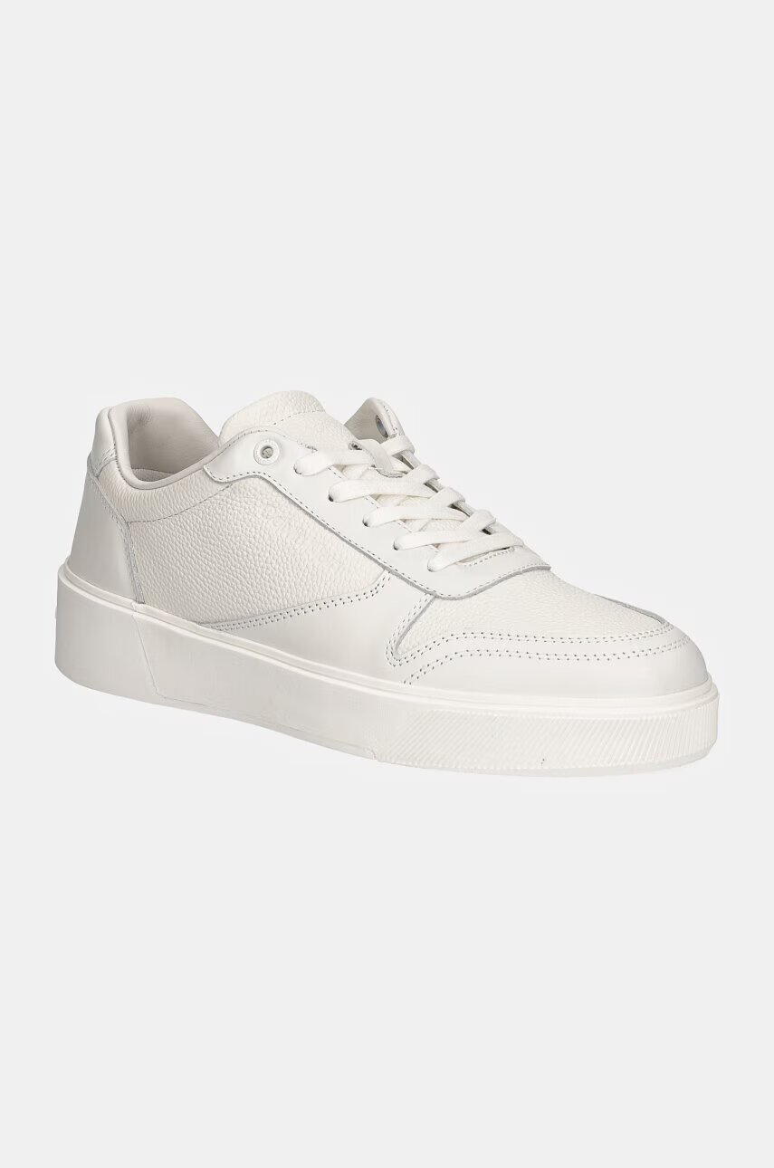 CALVIN KLEIN Кожени маратонки LOW TOP LACE UP BSKT LTH
