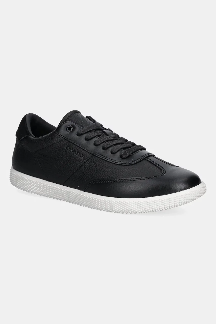CALVIN KLEIN Кожени маратонки LOW TOP LACE UP TMBL LTH