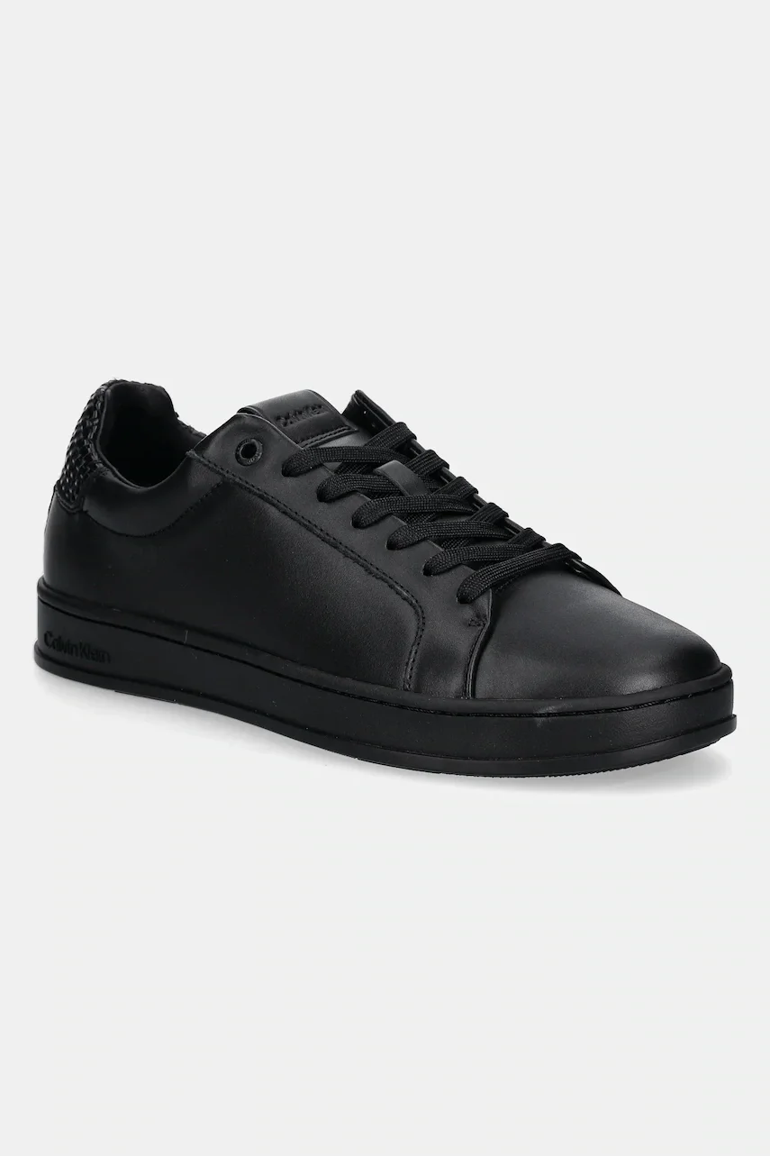 CALVIN KLEIN Кожени маратонки LOW TOP LACE UP WOVEN