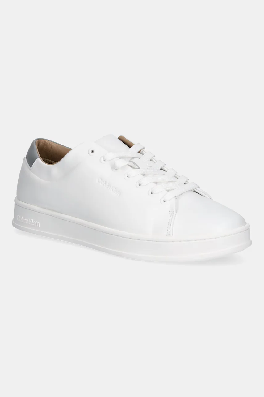 CALVIN KLEIN Кожени маратонки PURE LOW LACEUP CUPSOLE HF LTH
