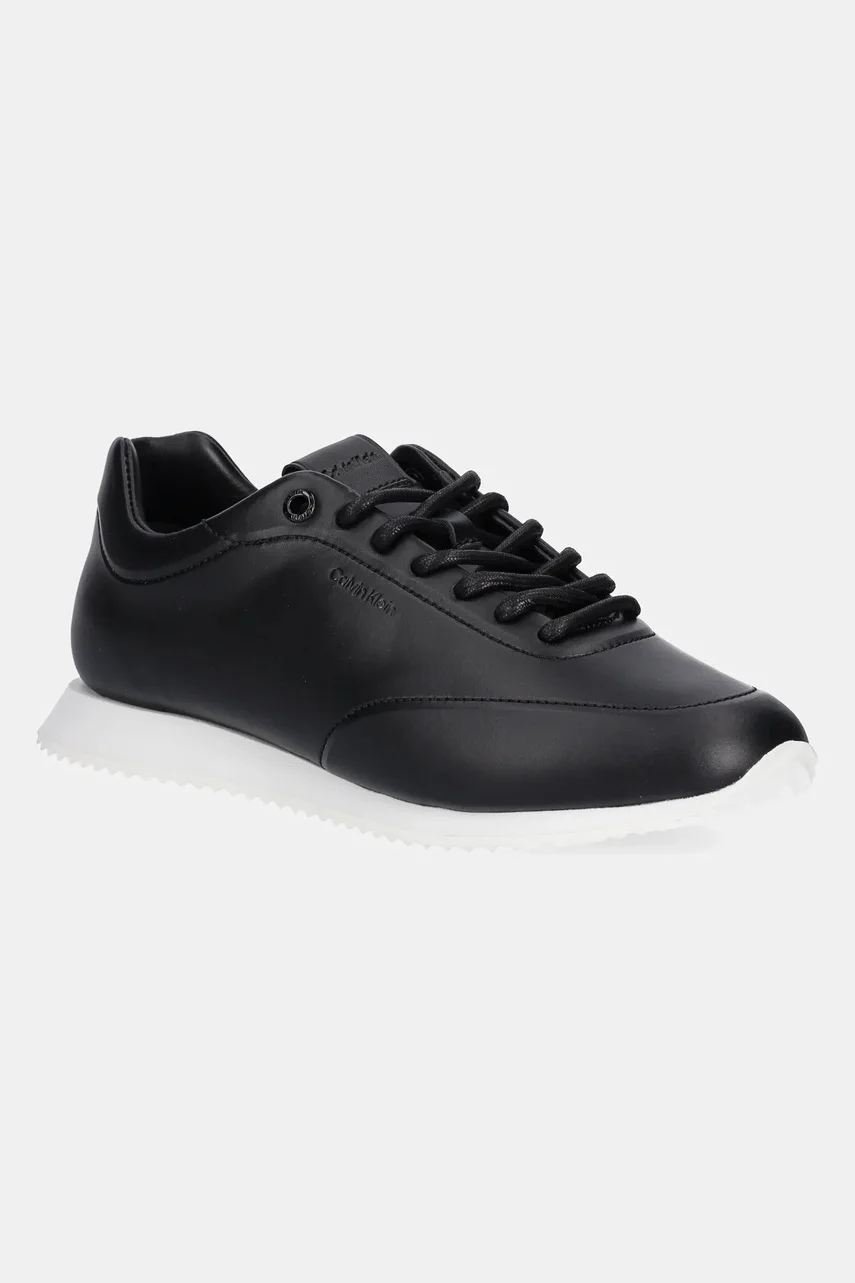 CALVIN KLEIN Кожени маратонки RUNNER LACE UP - LTH