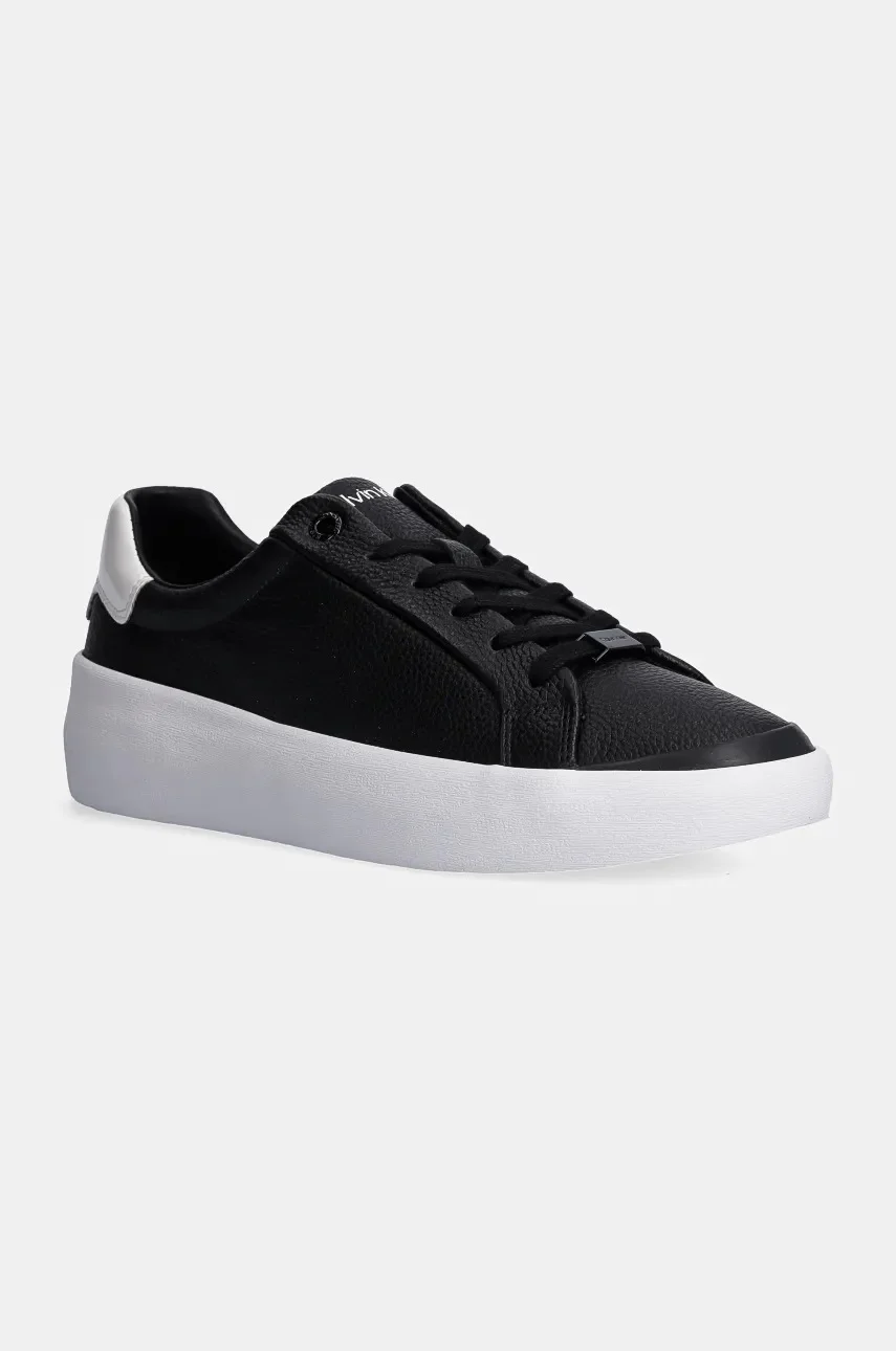 CALVIN KLEIN Кожени маратонки VULC LACE UP LTH