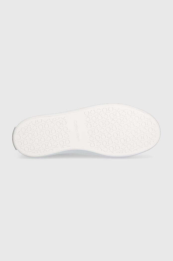 CALVIN KLEIN Кожени маратонки VULC LACE UP в бяло HW0HW01681