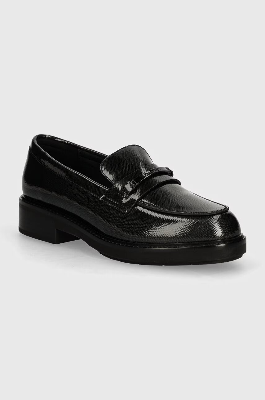 CALVIN KLEIN Кожени мокасини LOAFER W/M BAR SAFF LTH