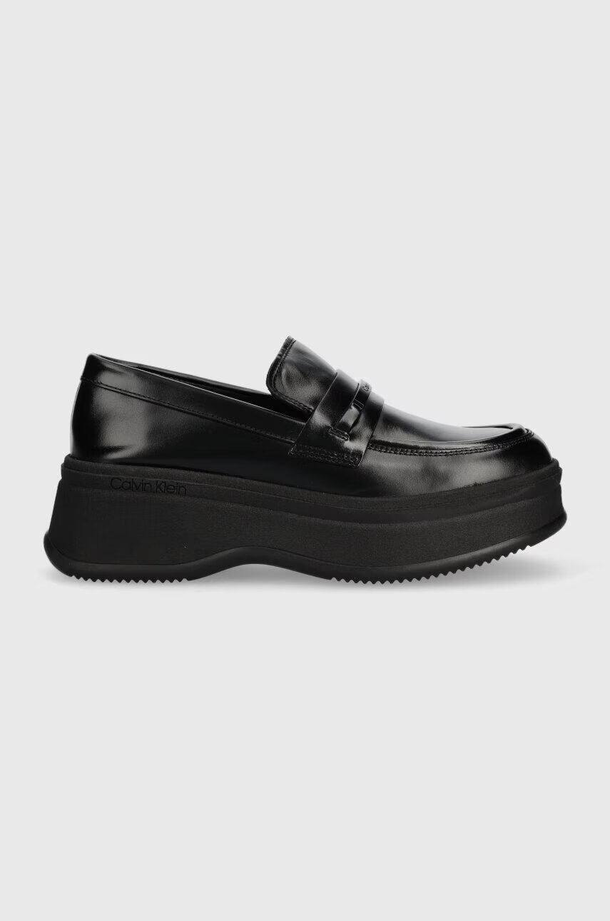 CALVIN KLEIN Кожени мокасини PITCHED LOAFER W/HW