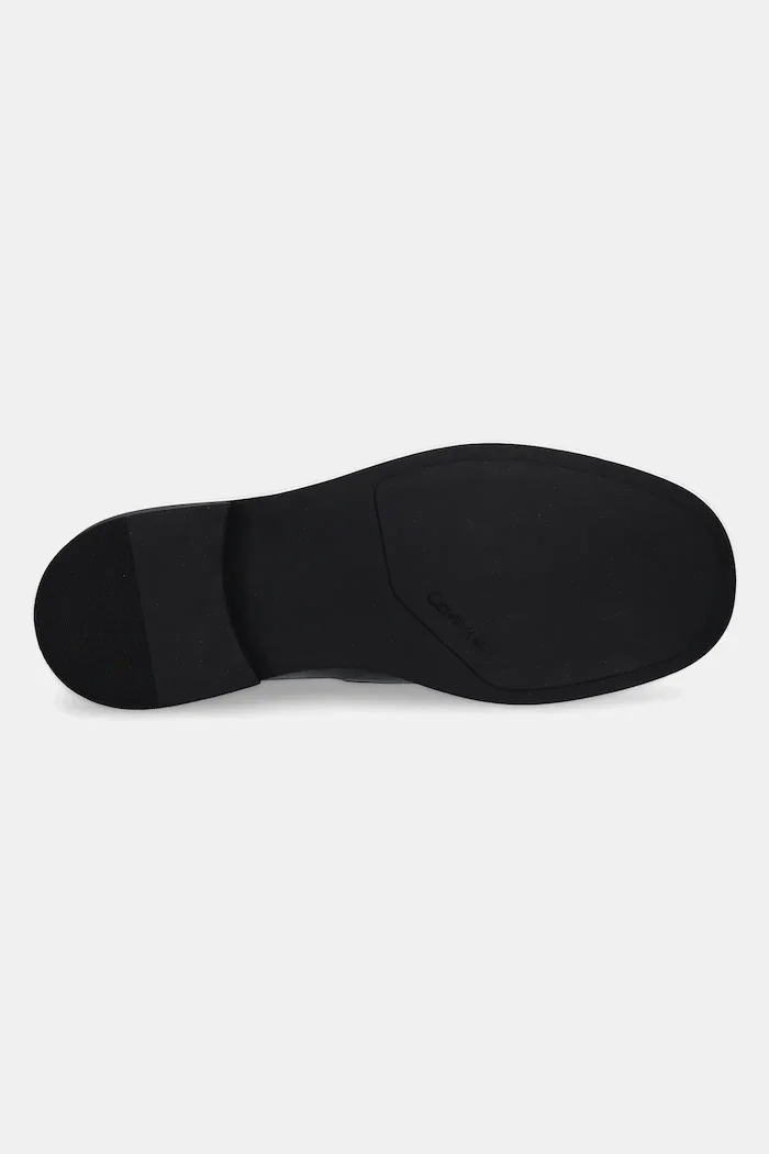 CALVIN KLEIN Кожени мокасини SQ RUBBER LOAFER мъжки в черно HM0HM01901