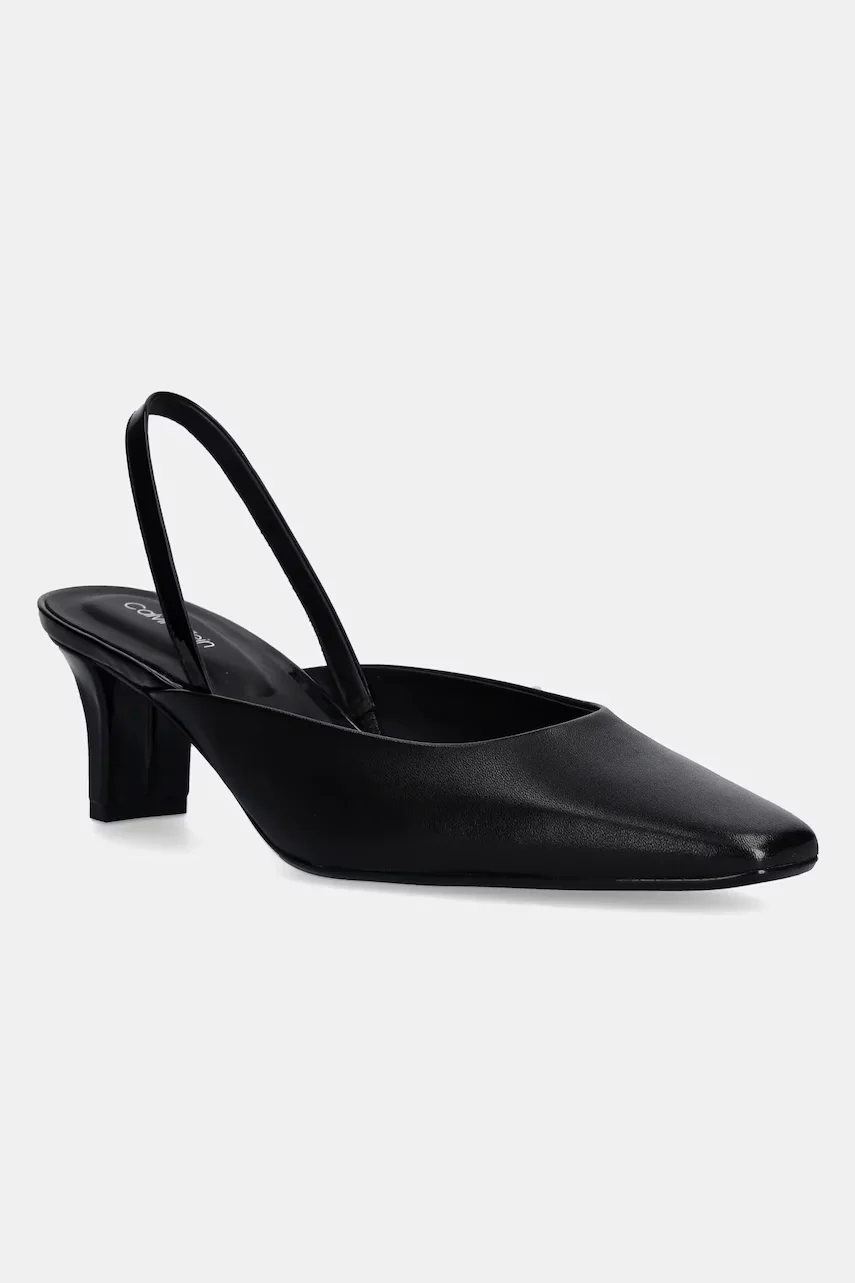 CALVIN KLEIN Кожени обувки с дебел ток HEEL SLING PUMP 50 - LTH