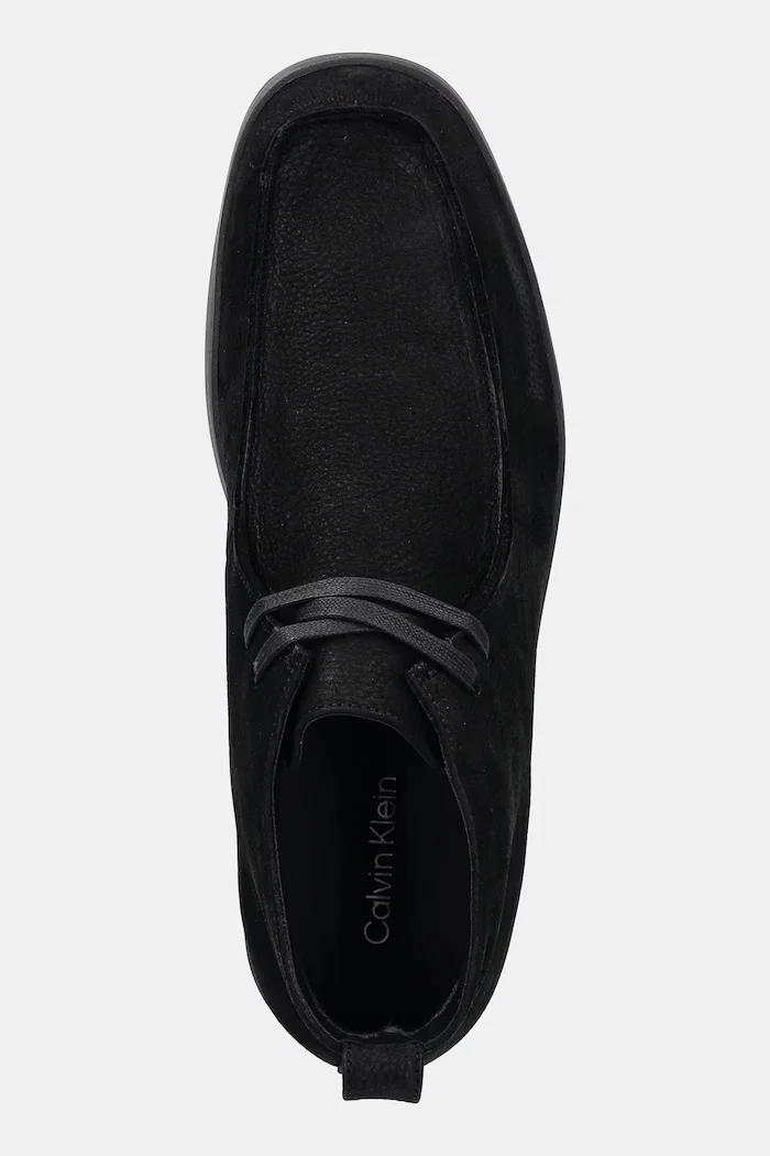 CALVIN KLEIN Кожени половинки обувки HYBRID CUP APRON BOOT NU W мъжки в черно HM0HM02057